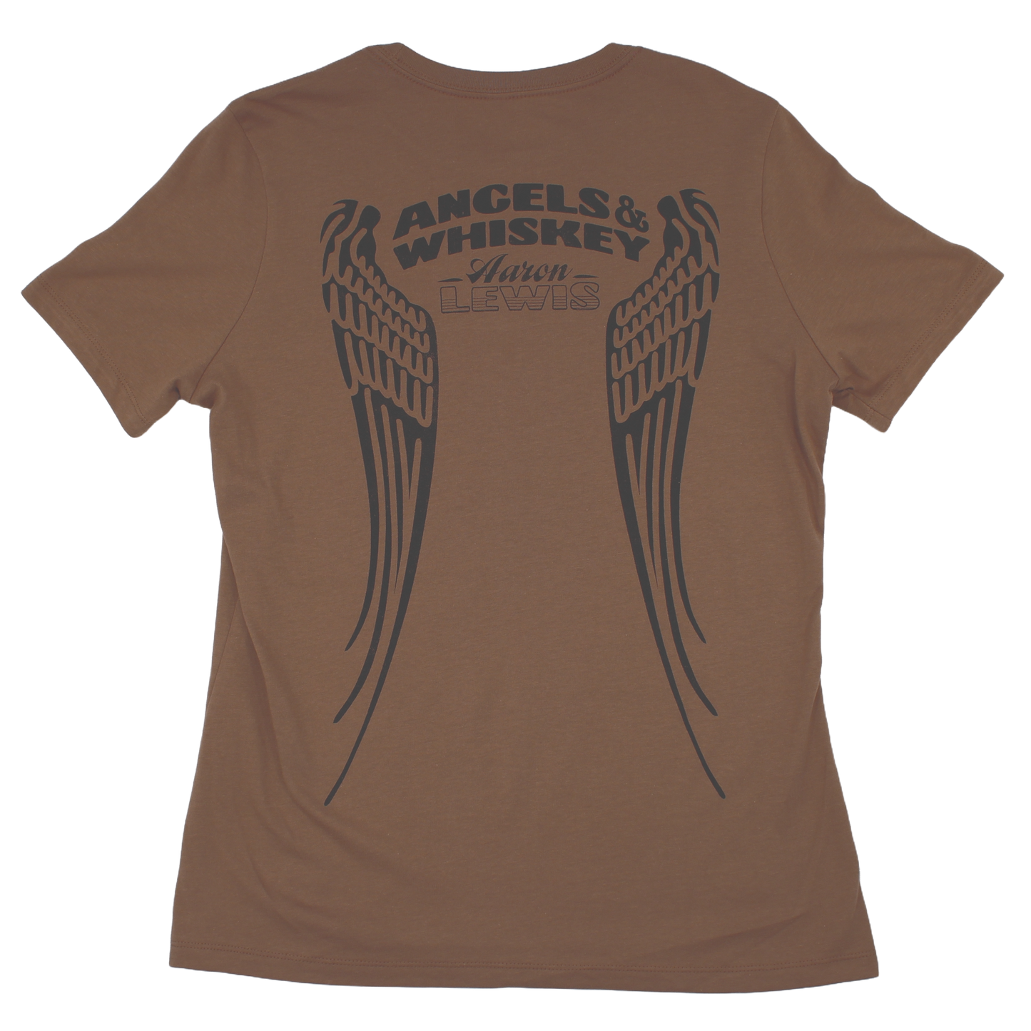 Ladies Angels and Whiskey Tee (Vintage Brown)