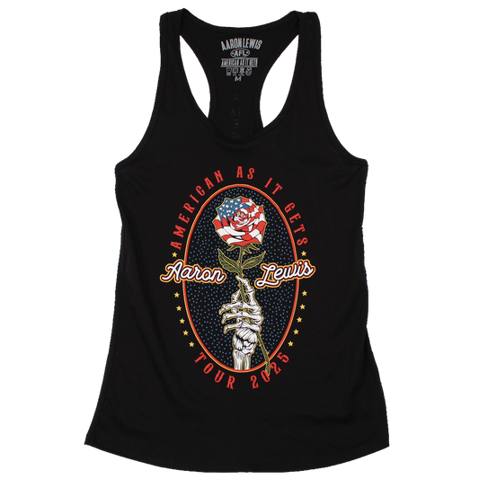 Rose Flag Ladies Racerback Tank (Black)