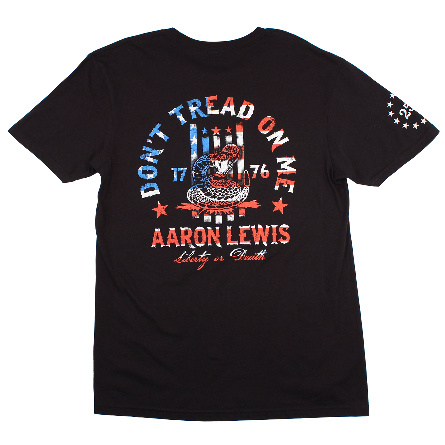 Don't Tread On Me Tee- American Flag Design (Black)