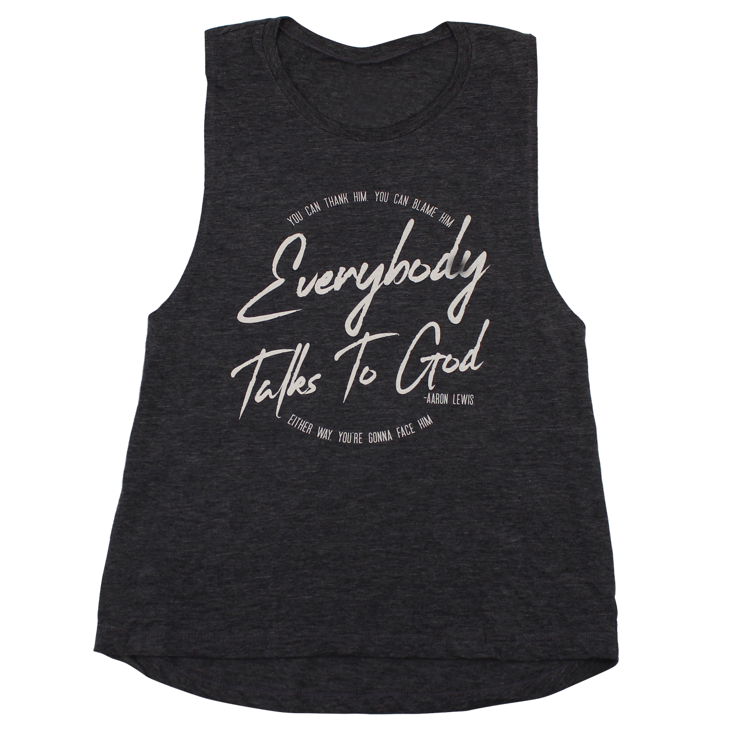 Aaron Lewis Everybody Talks To God Ladies Tank-top (Antique Denim)
