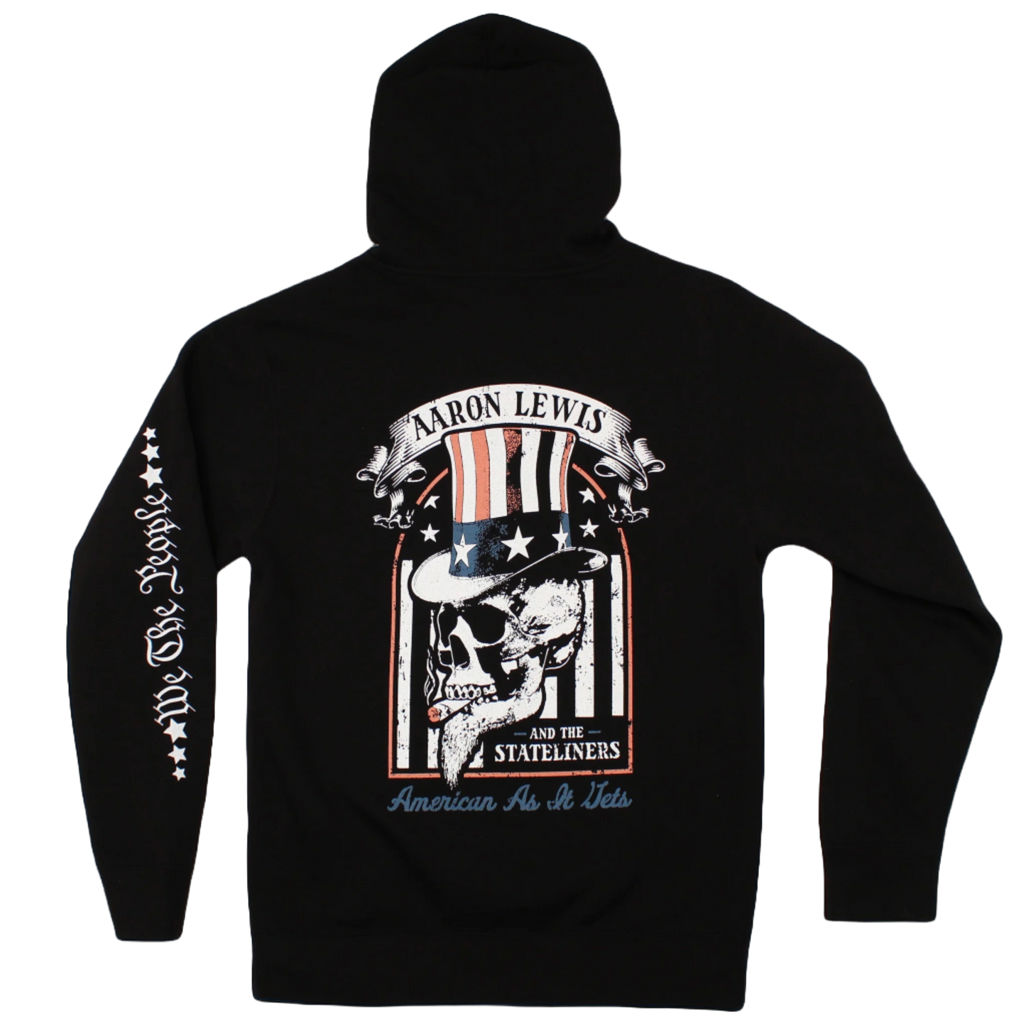 Uncle Sam Skull Zip-Up Hoodie (Black)