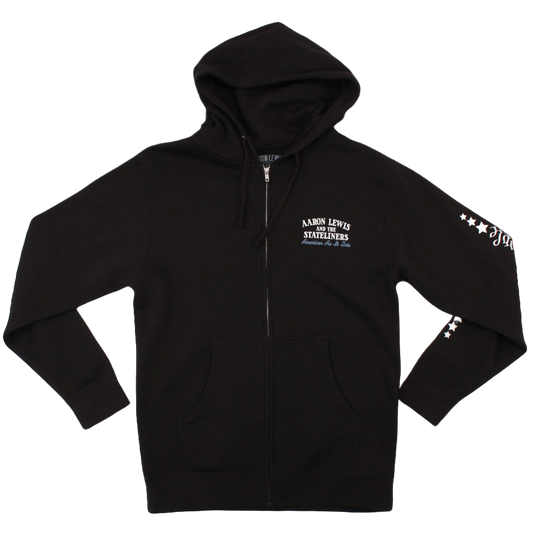 Uncle Sam Skull Zip-Up Hoodie (Black)