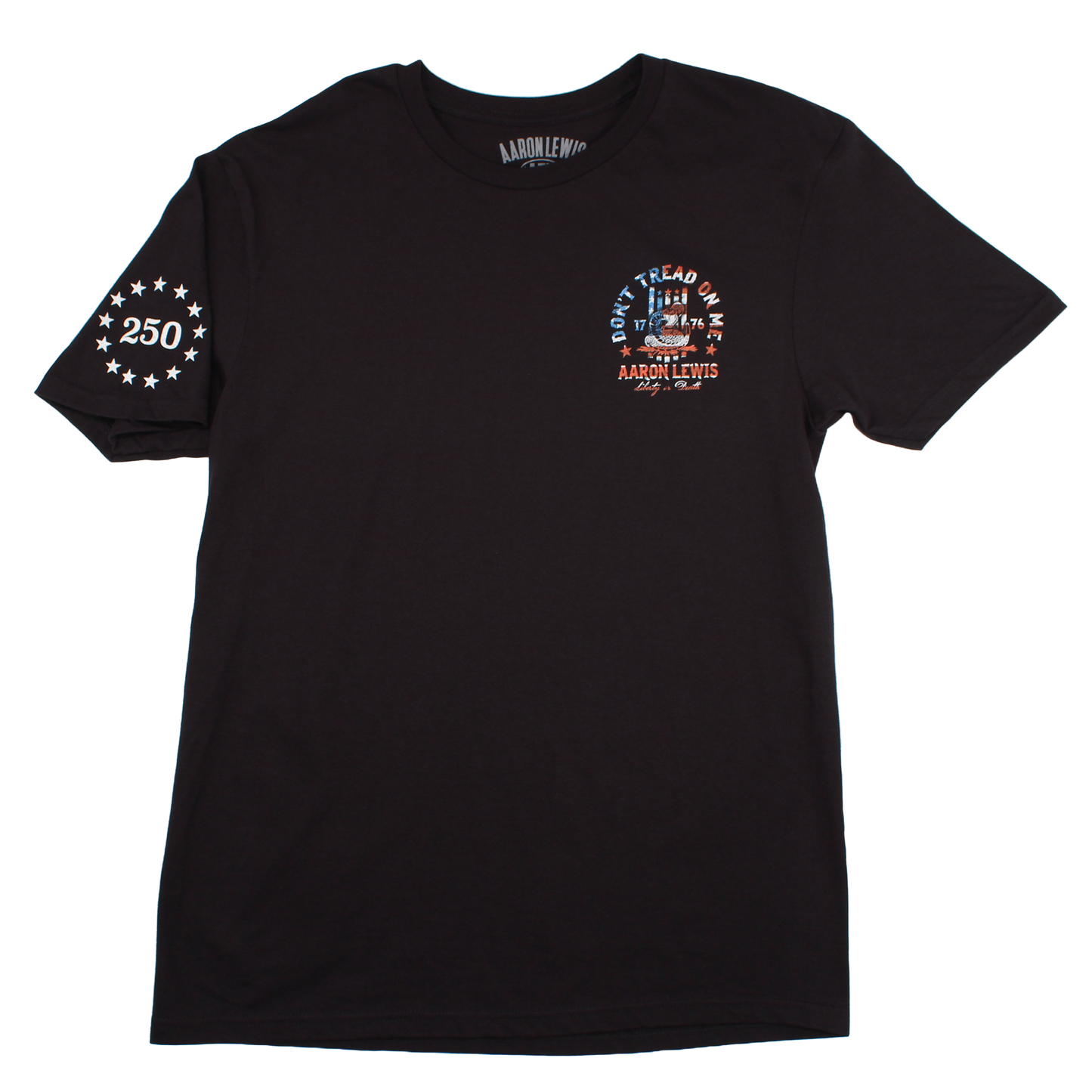Don't Tread On Me Tee-  American Flag Design (Black)