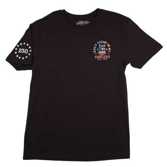 Don't Tread On Me Tee-  American Flag Design (Black)