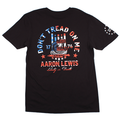 Don't Tread On Me Tee-  American Flag Design (Black)
