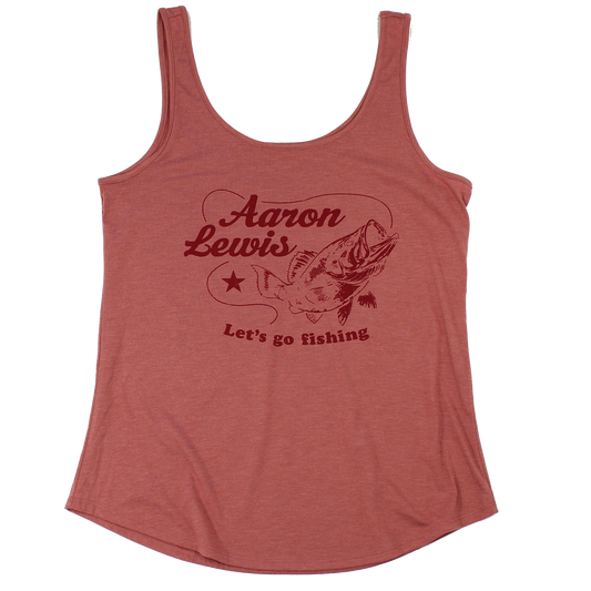 Lets Go Fishing Ladies Tank (Blush Frost)