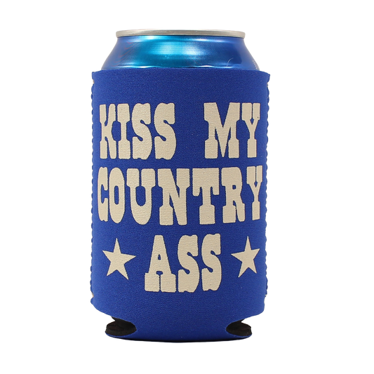 Kiss My Country Ass Koozie (Blue)